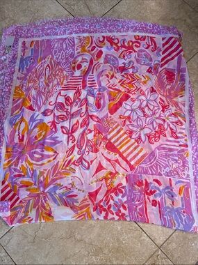 Floral Pink Multicolor Lightweight Scarf - Women Accessories